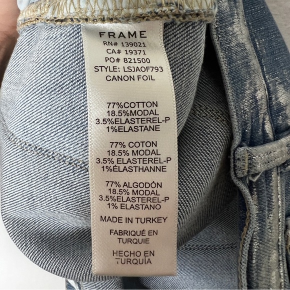 Frame Metallic Foiled Jeans Women’s Sz 31 - Picture 6 of 7